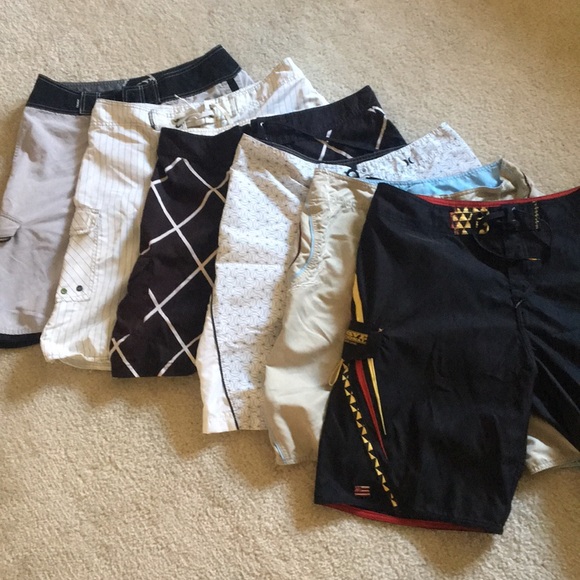 Quiksilver Other - 6 pairs of name brand board shorts. Sizes 33/34